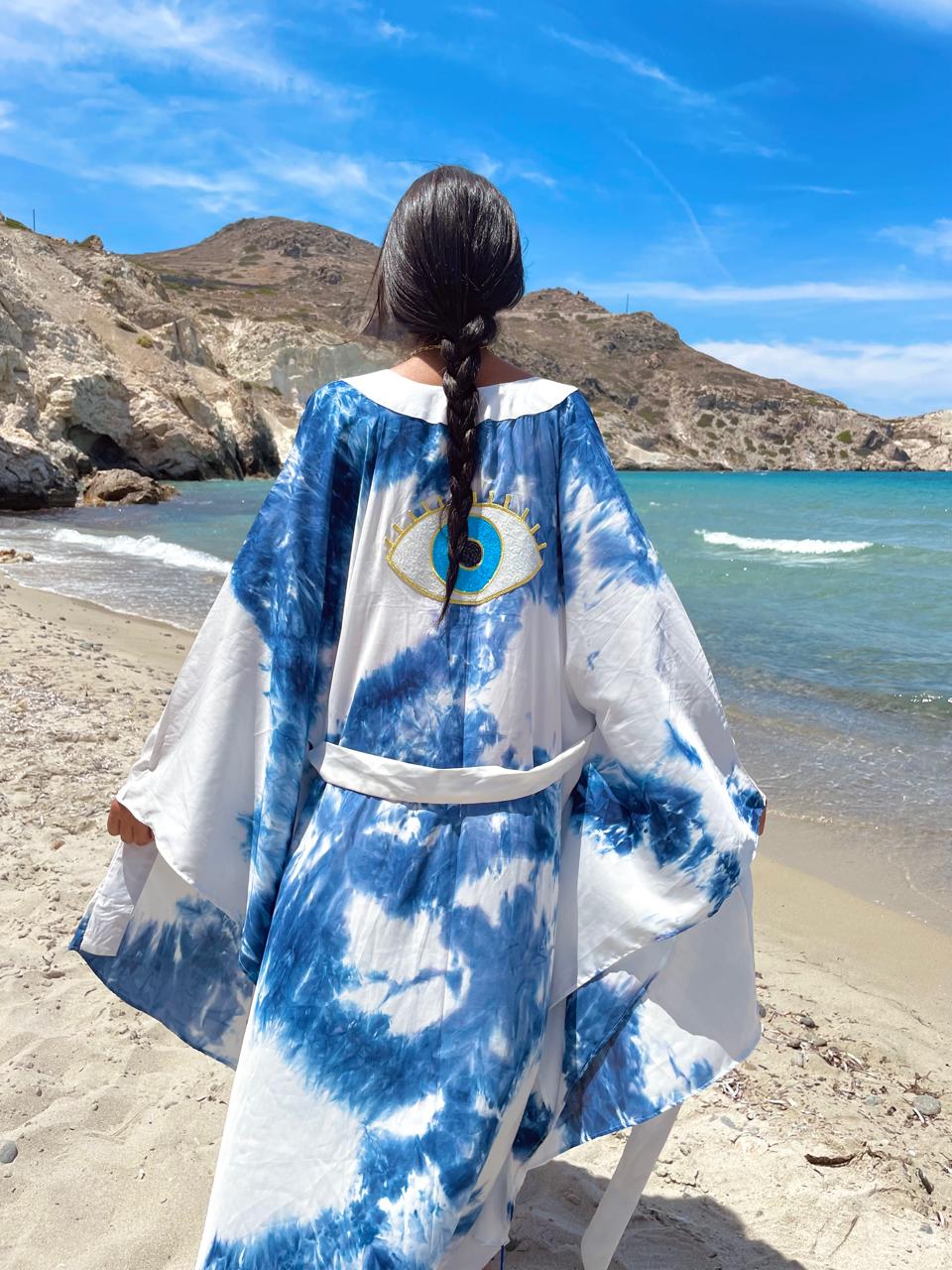 Women Tie Dye Eye Signature kimono