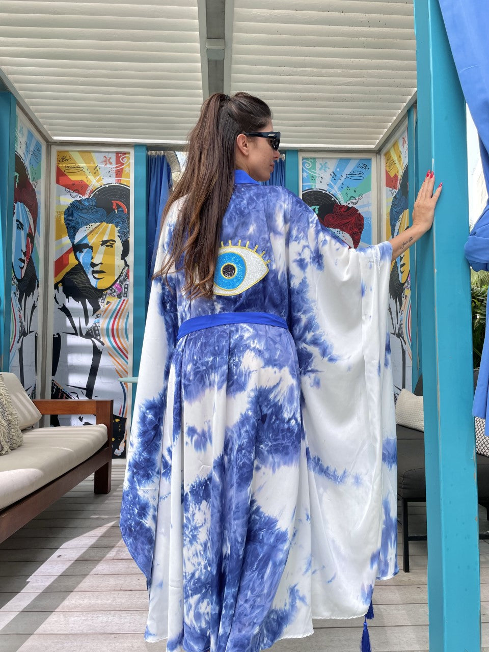 Women Tie Dye Eye Signature kimono