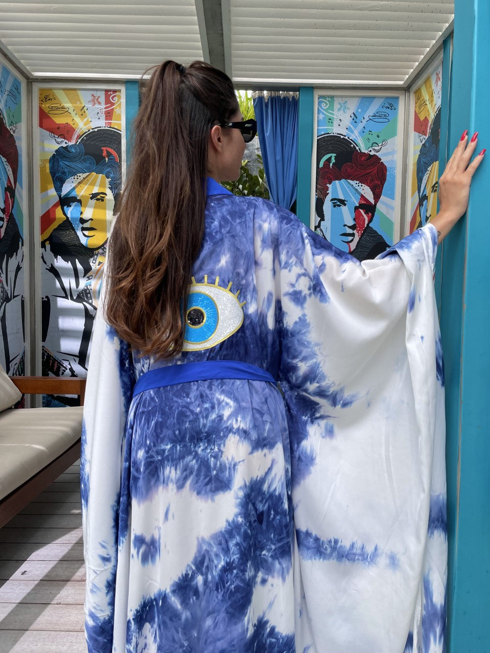 Women Tie Dye Eye Signature kimono